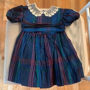 Vintage 80s CI Castro Holiday Girl's Plaid Dress